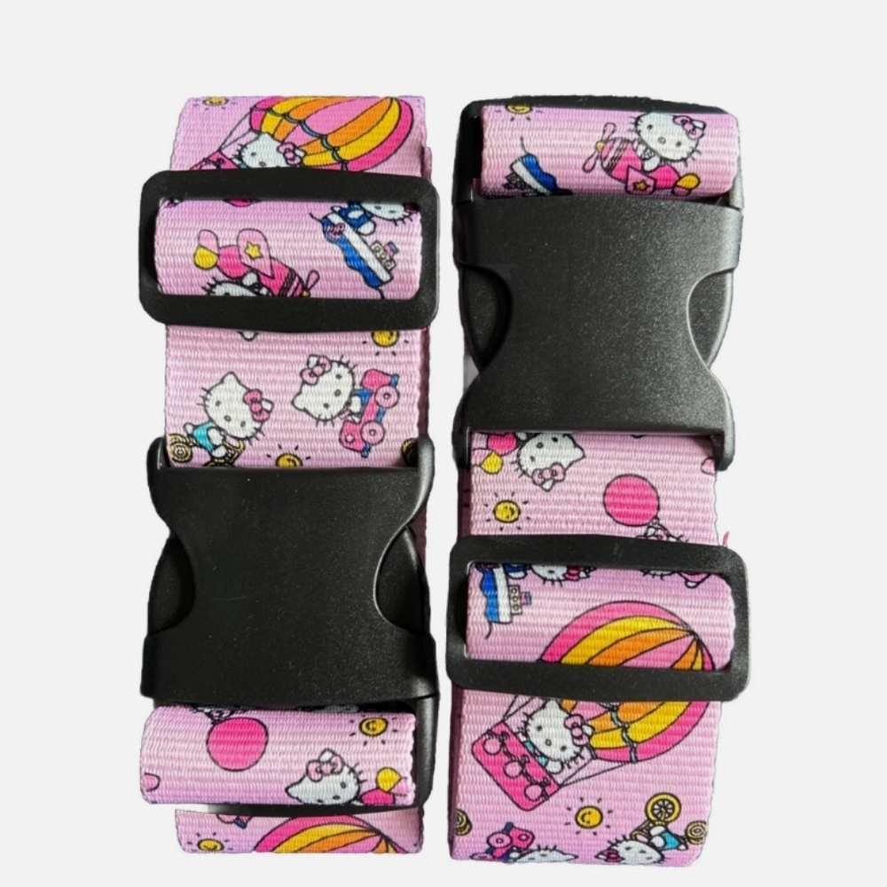 Hello Kitty Pink Adjustable Luggage Straps